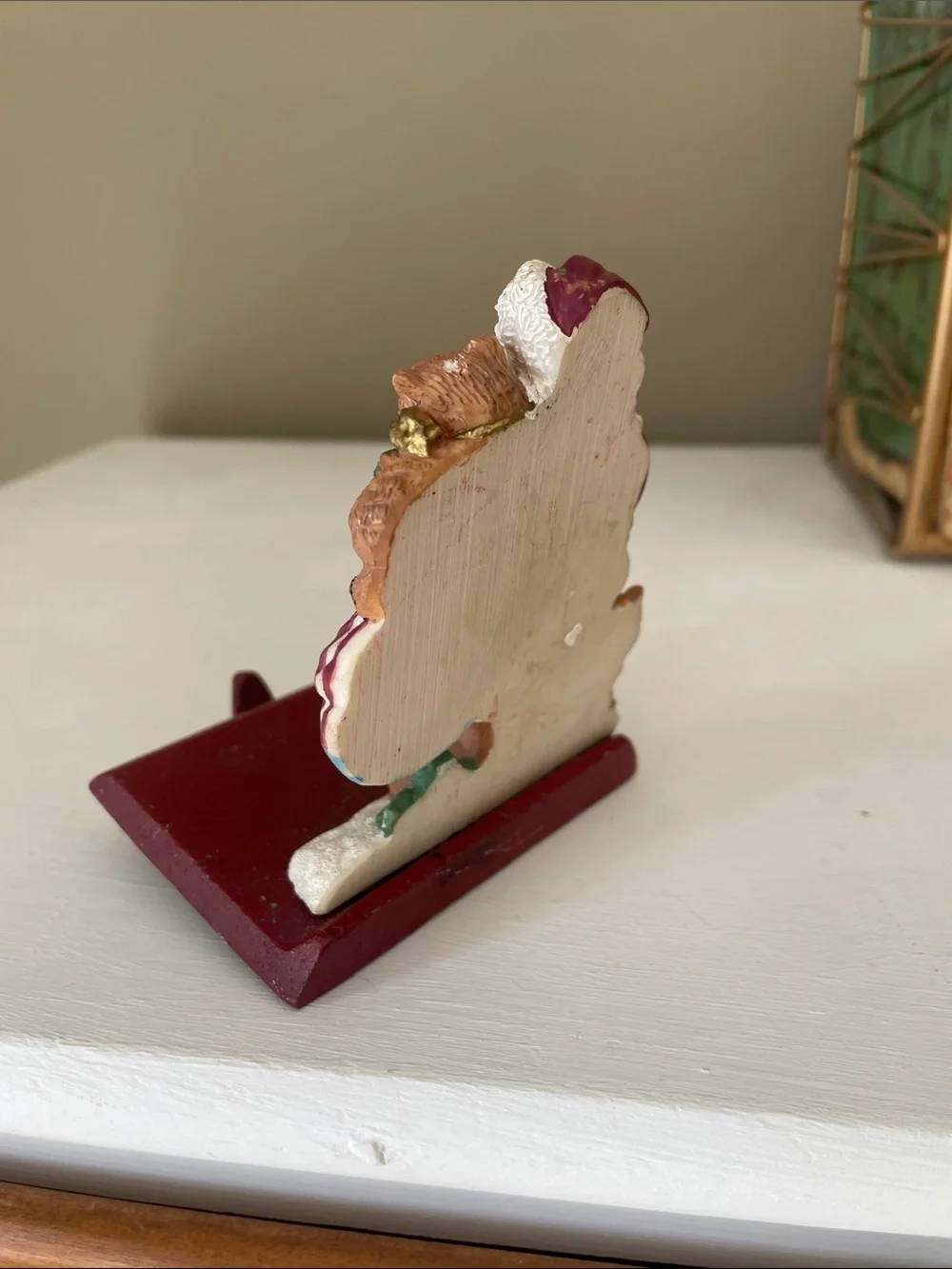 Deep red  Santa Stocking Holder Holiday Figurine